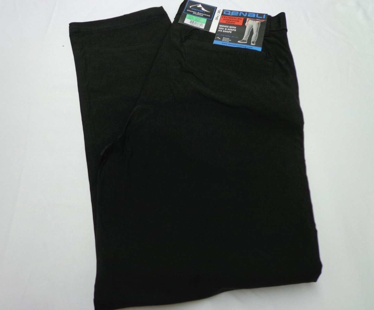 DENALI Black Technical Stretch Pants Flex Waist 34/30 NEW MSRP $54