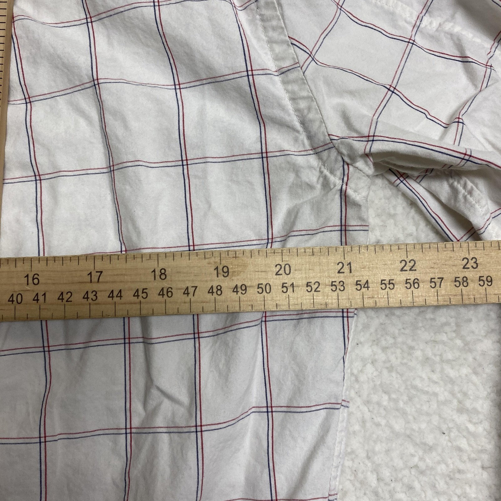 Todd Snyder Shirt Mens Large Cream Plaid Cotton Button Down Long Sleeve