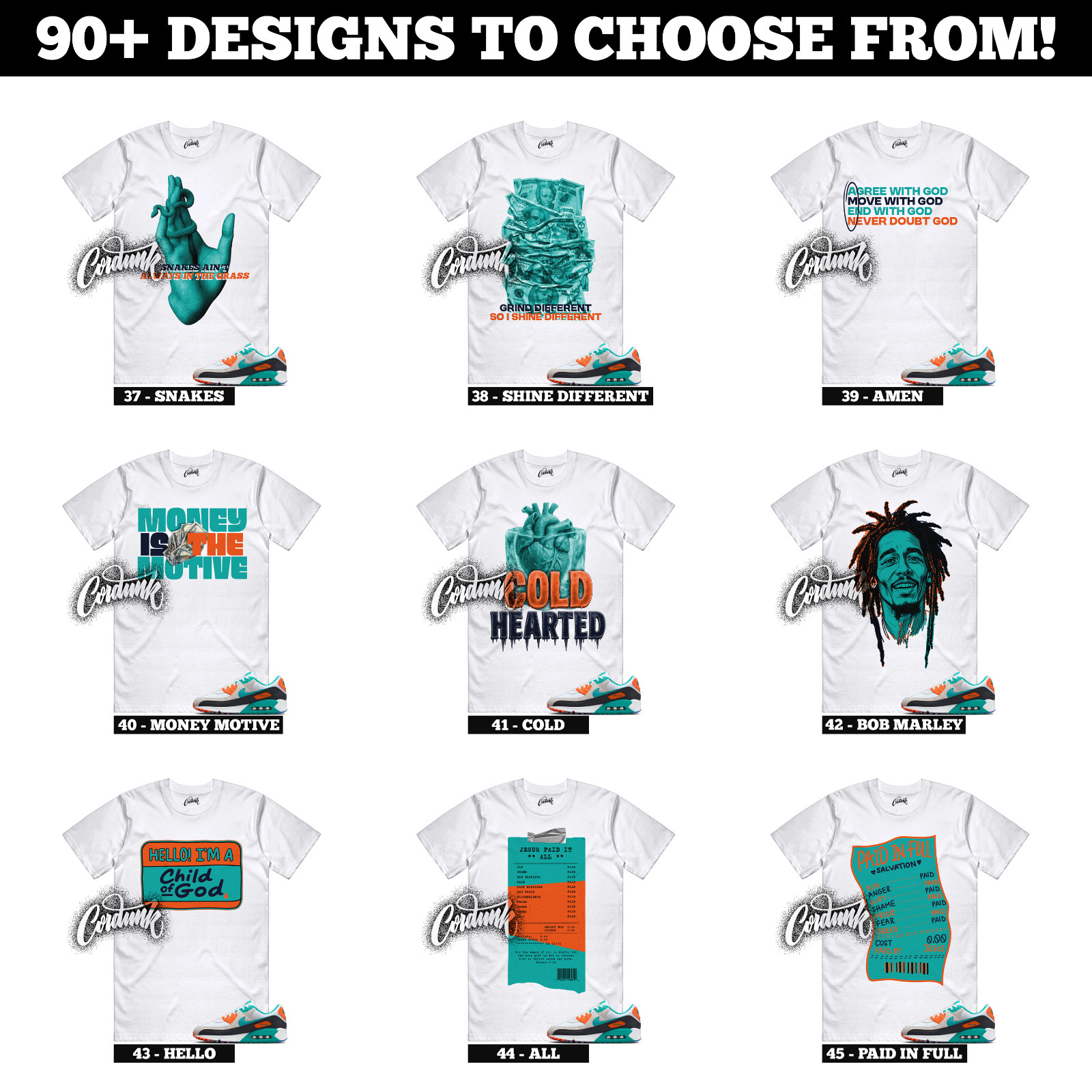 Miami Air Max 90 Dolphins White Pitch Blue Turbo Green Sneaker T Shirt to Match