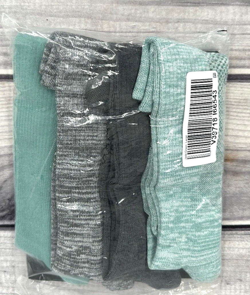 TOMMIE COPPER 4 PACK OVER THE CALF NANOGLIDE COMPRESSION SOCKS Size Large JADE
