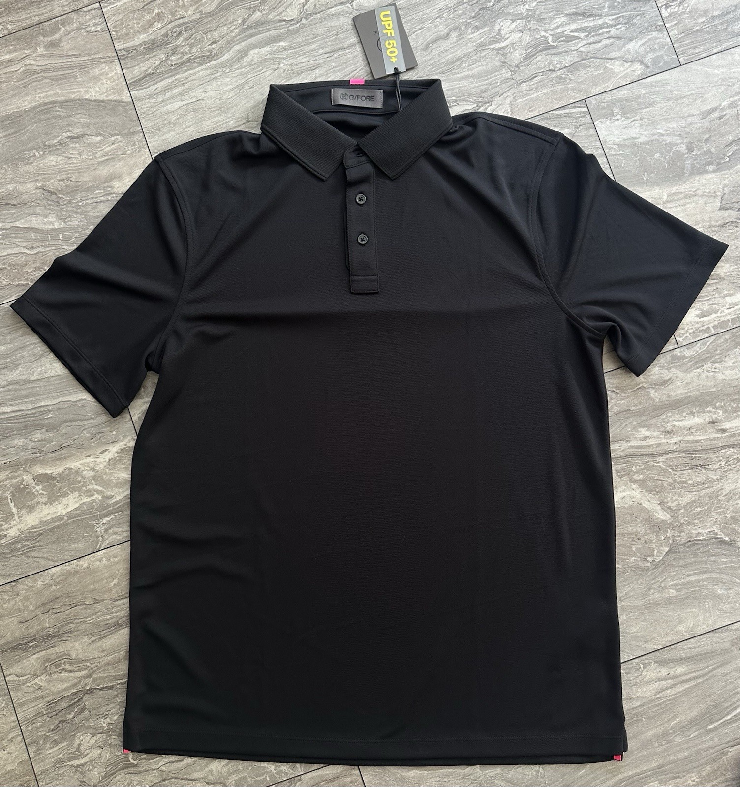 G/FORE 2 Men’s Essential Performance Pique Polo Sz L Blue Black Golf Active NWOT