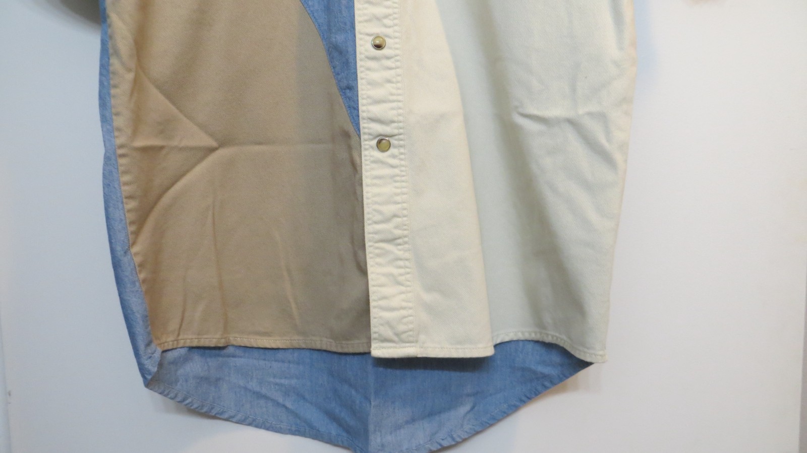 Wrangler Shirt Mens Small Multicolor Color Block Retro Western Snap Up Cowboy