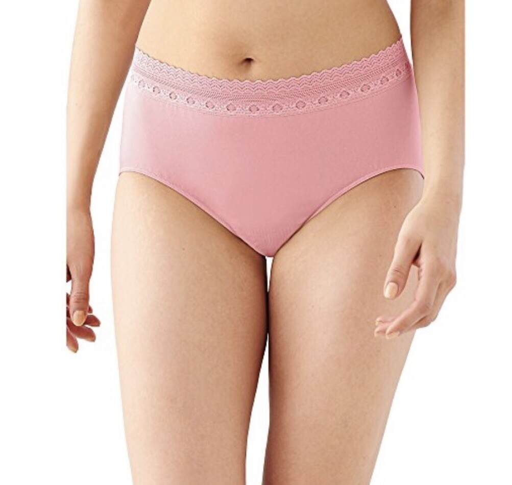 New BALI 5-PACK Women’s Comfort Revolution Seamless Lace Brief Panties Sz 6 / 7