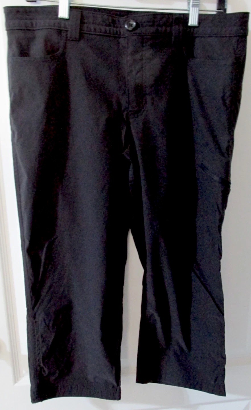 Eddie Bauer Pants Women’s Sz 14 Black Stretch Capri w/Adjustable Bottom