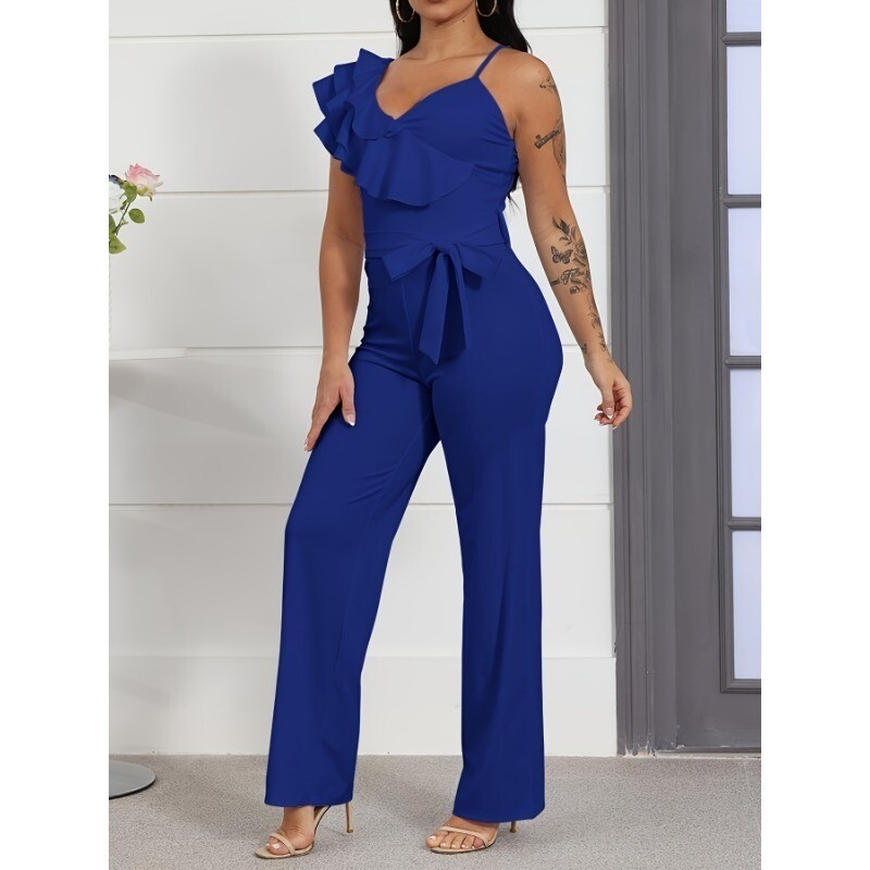 Womens V-Neck Sleeveless One Piece Jumpsuits | Romper Wide Leg Pant|Sexy Party