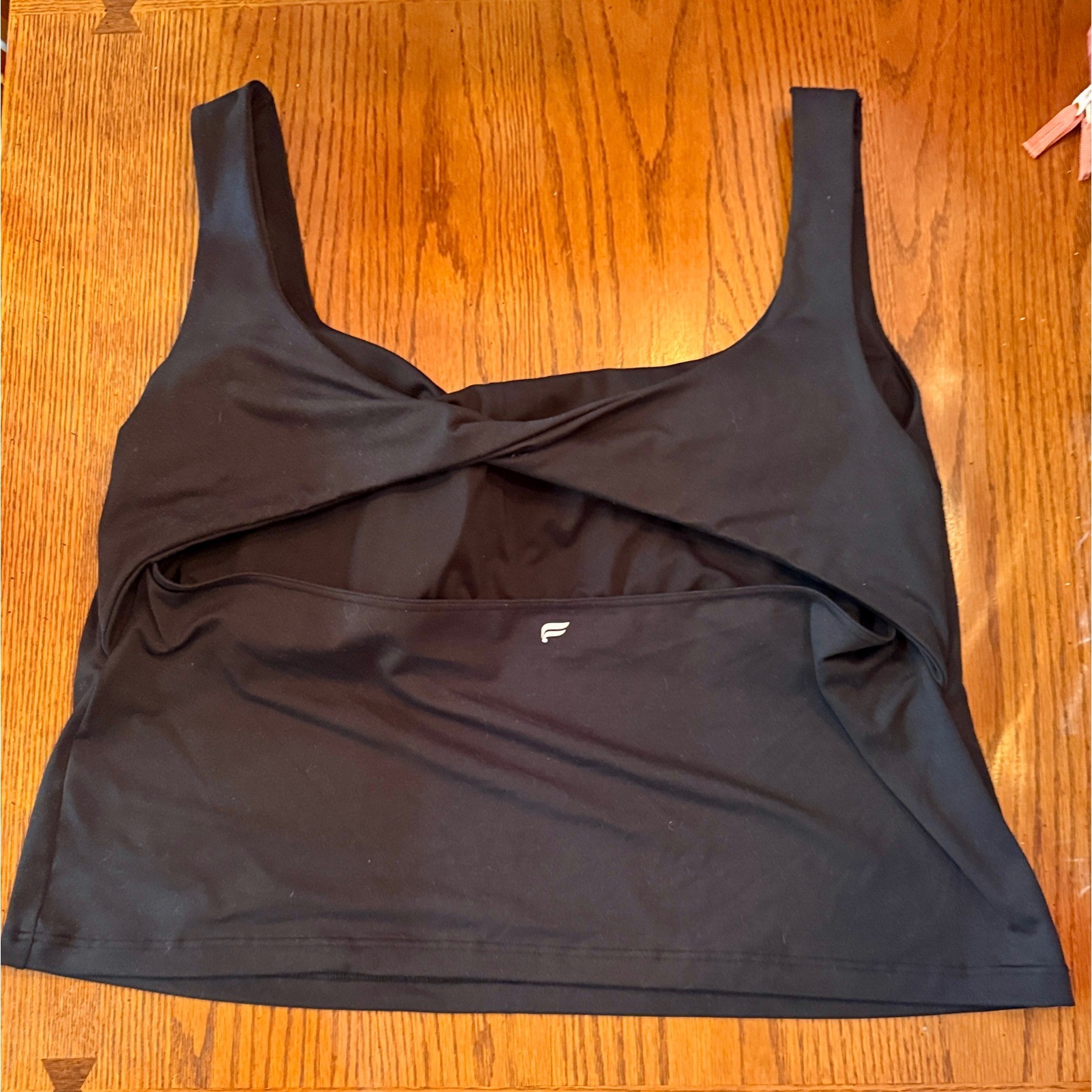 Fabletics Tank Top Womens 4X Black Twist Back Cutout Square Neck