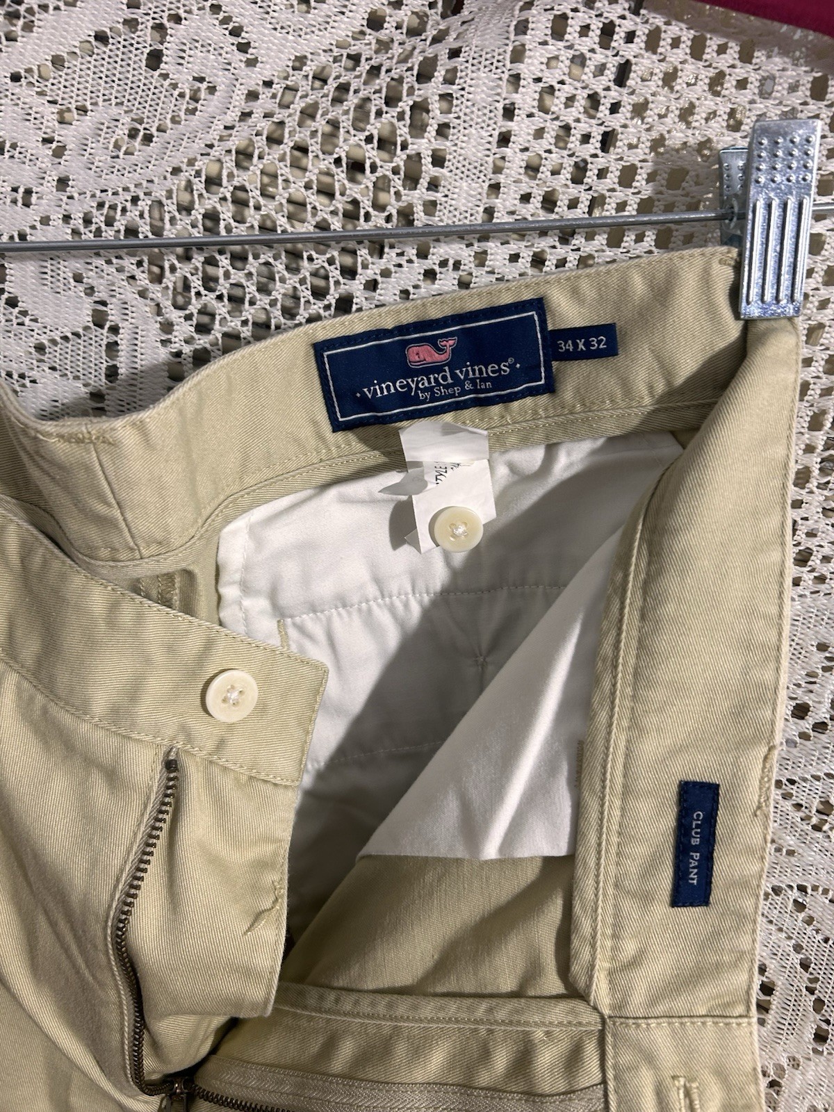 Vineyard Vines Men’s Beige Chino Pants 34W Cotton Twill Classic Fit Straight