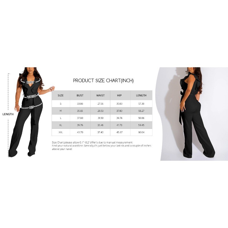 Womens V-Neck Sleeveless One Piece Jumpsuits | Romper Wide Leg Pant|Sexy Party