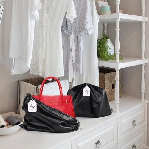 10 Pack Purse Dust Bags Large Silk Drawstring Dust Black-10pcs M-19.6 × 15.7 in