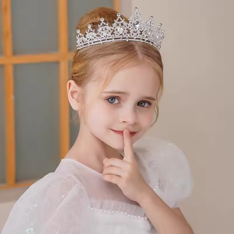 Children’s Princess Crown Crystal Tiara Girls Hair Accessories High-end