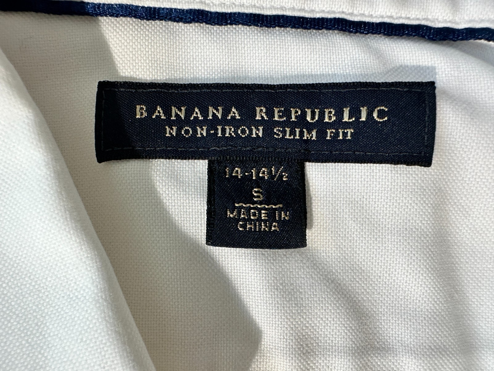 Banana Republic Monogram Slim White Dress Shirt Mens 14-14.5 32/33