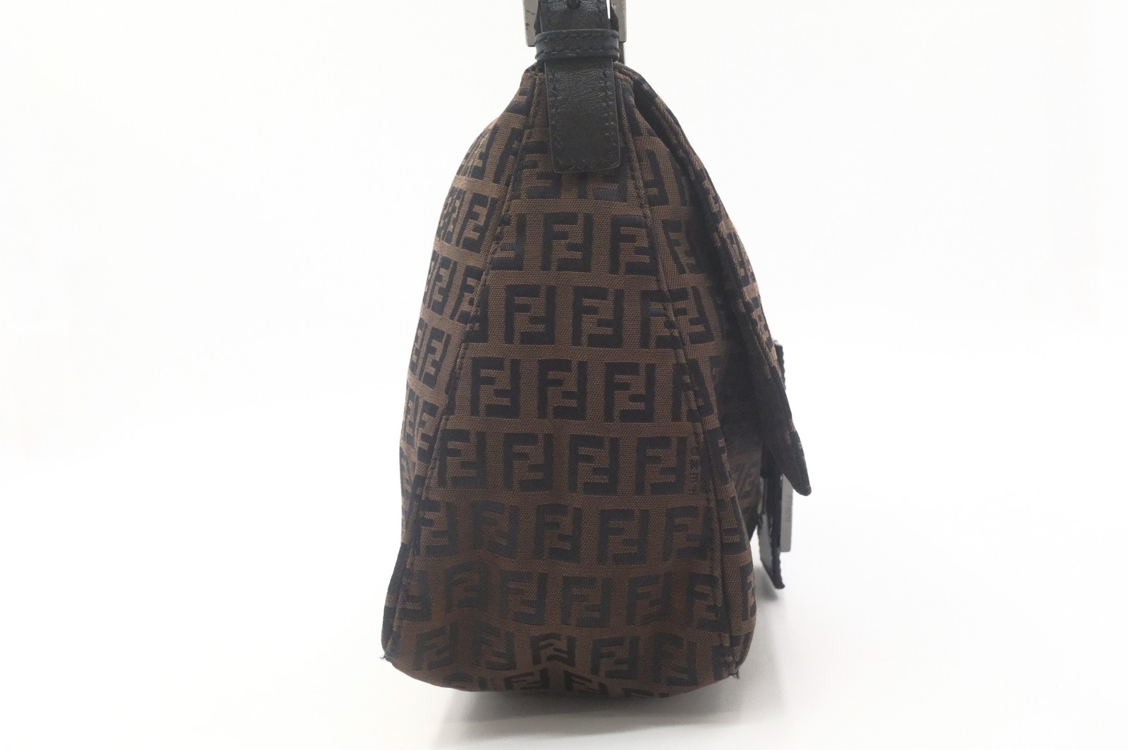Authentic Fendi Zucchino Mamma Baguette Shoulder Bag 8BR001