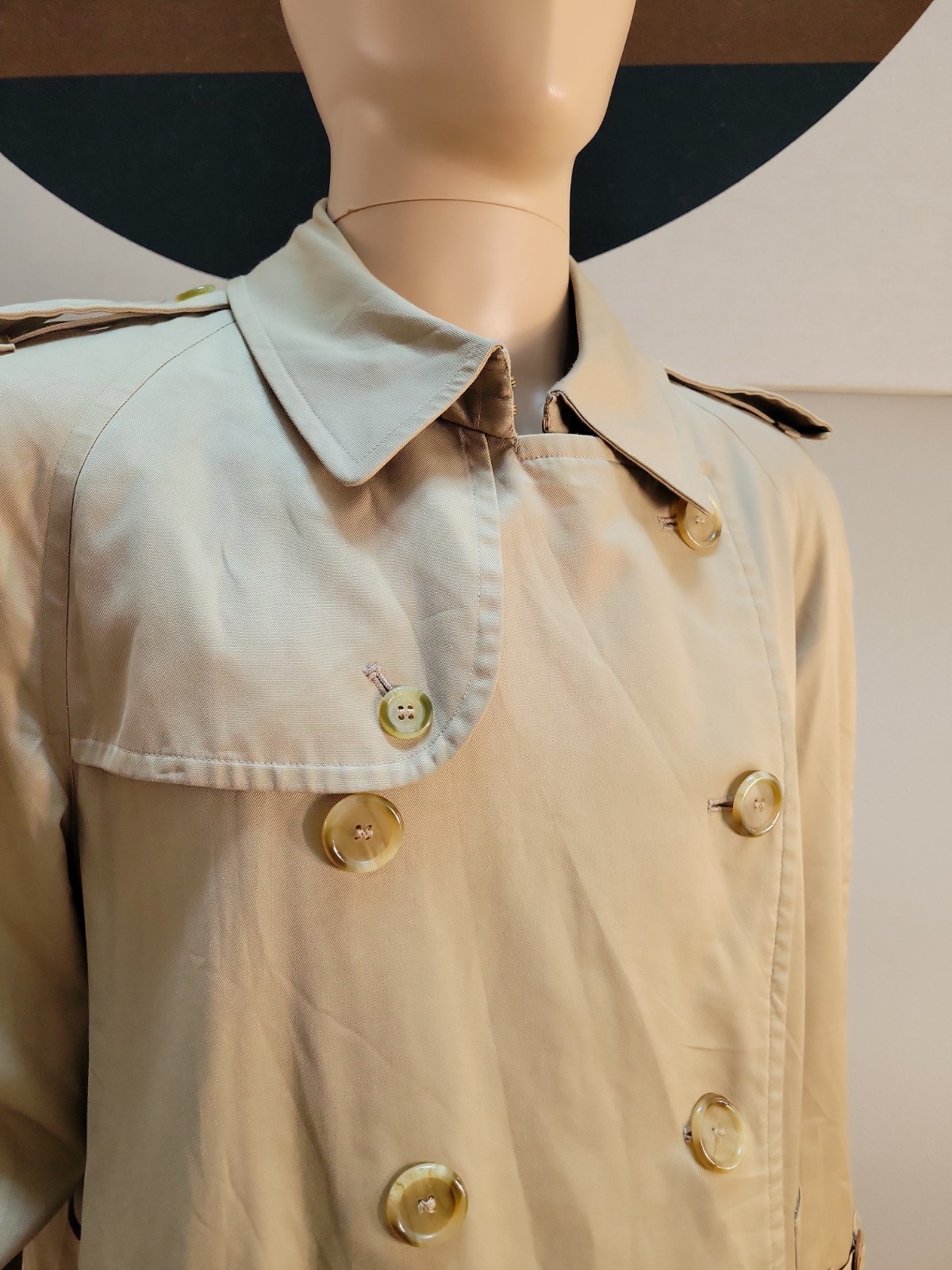 Vtg Burberry’s Trench Coat Nova Check Lined Made in England Mens 42S *flaw
