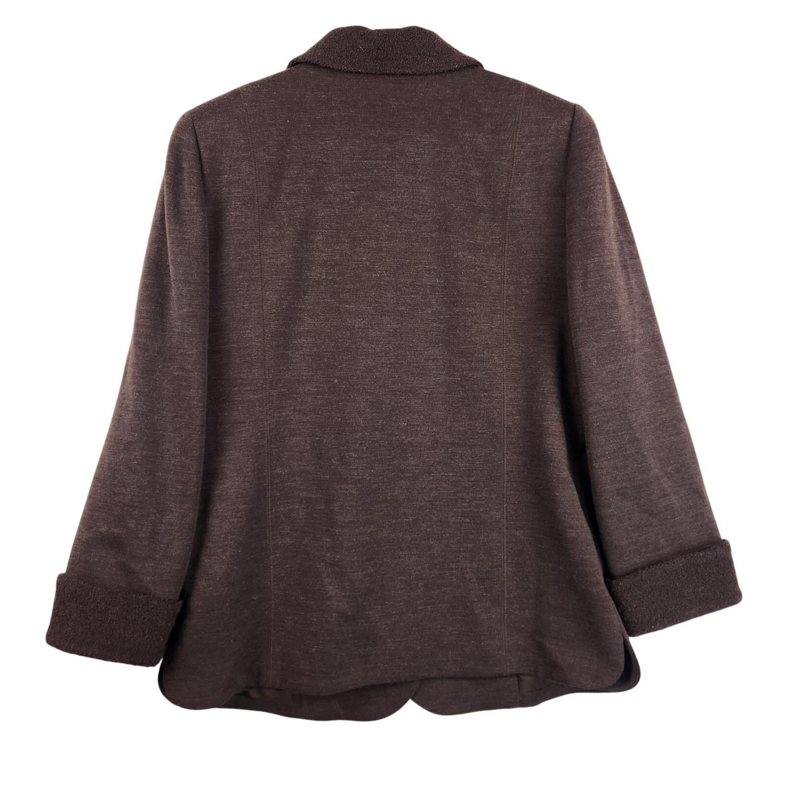 Leilian Original Japanese Designer Wool Jacket Women’s SZ LG Chocolate Brown EUC