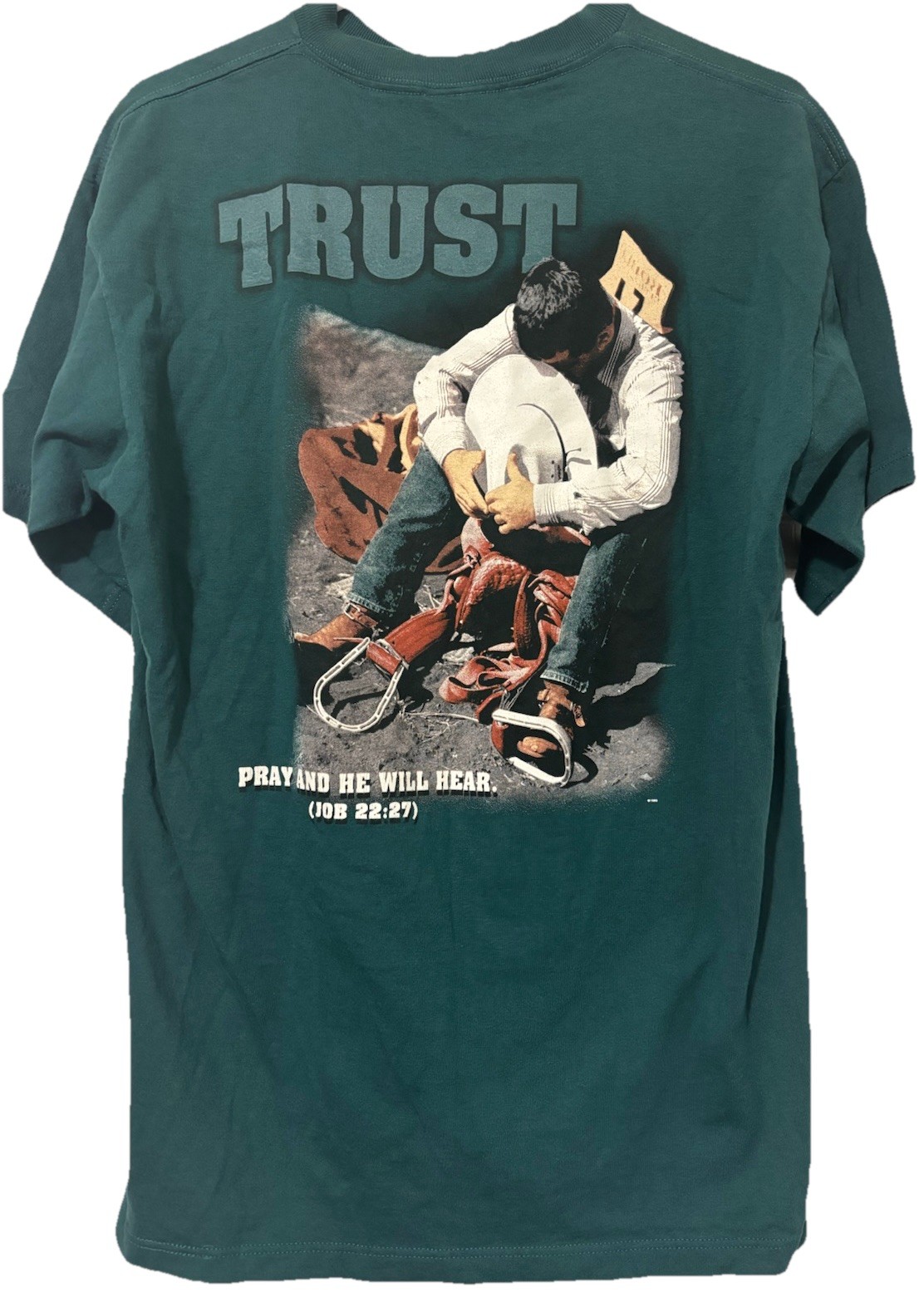 Adult Med/Large Vintage 90’s Wrangler Rodeo TRUST Scripture USA Made Cowboy