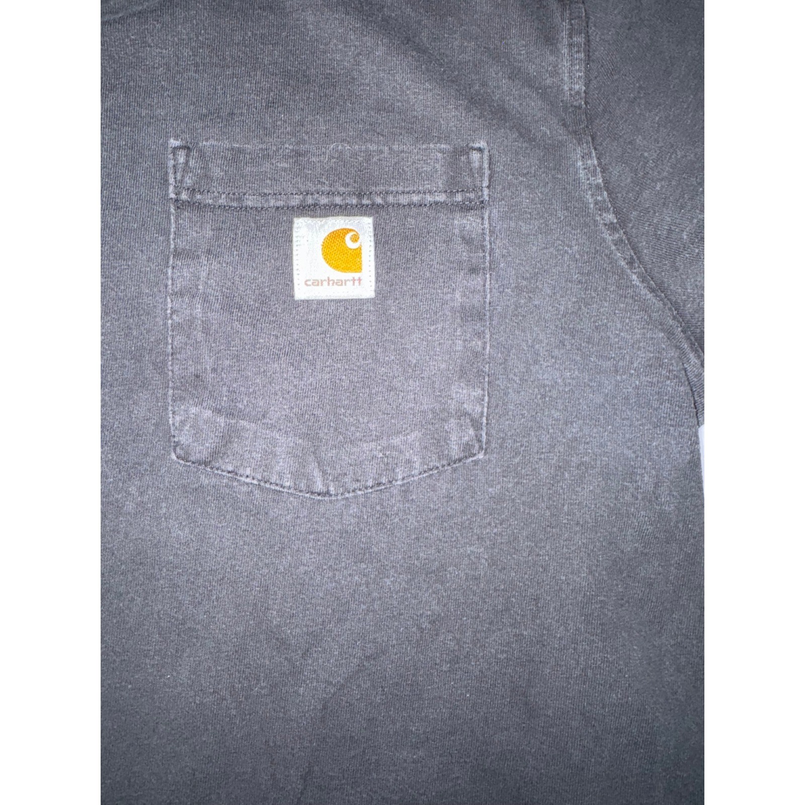 Carhartt Mens Relaxed Fit Pocket T-Shirt Black Faded Cotton Workwear Large