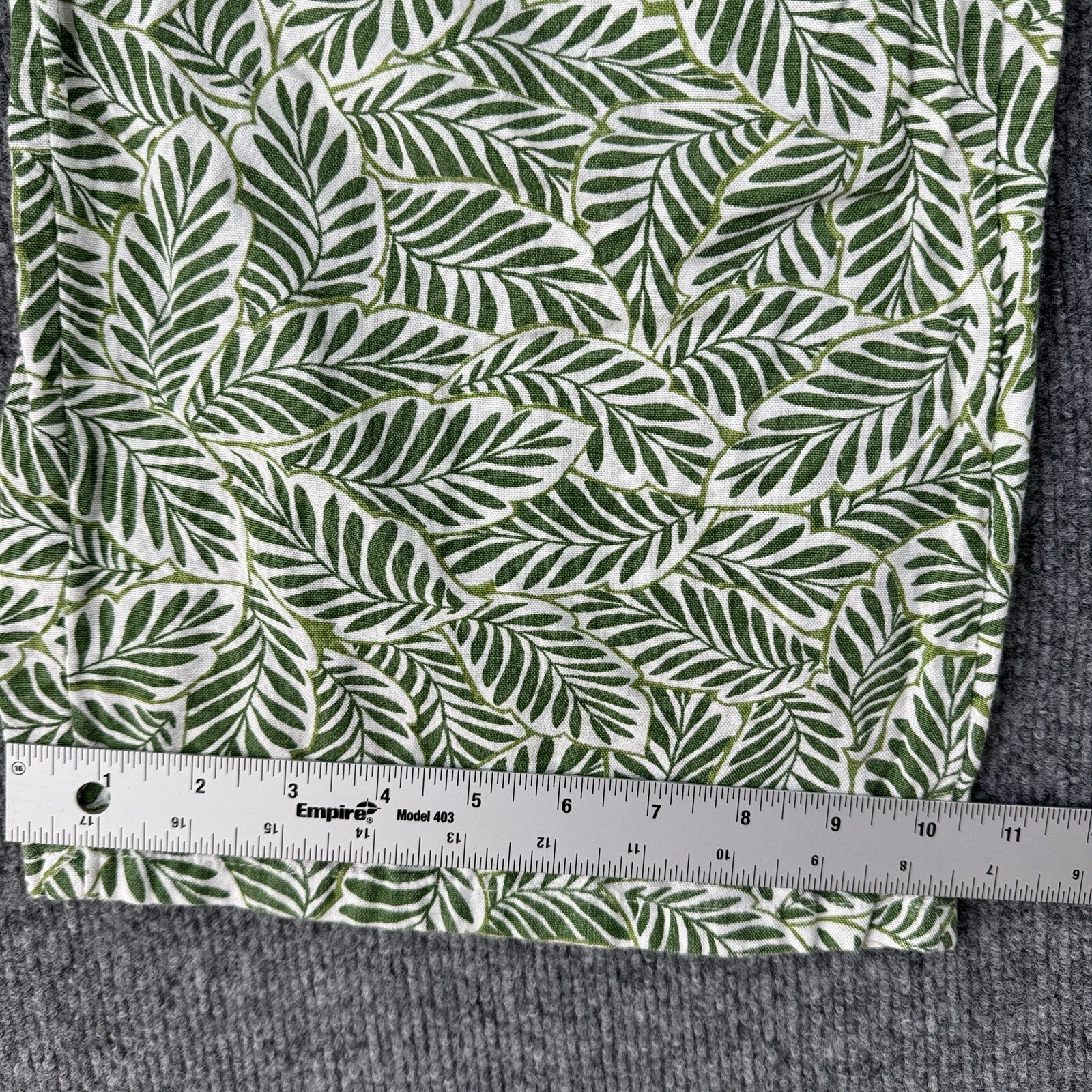 Midnight Sky Linen Pants Small Green Wide Leg Tropical Ankle High Rise Floral