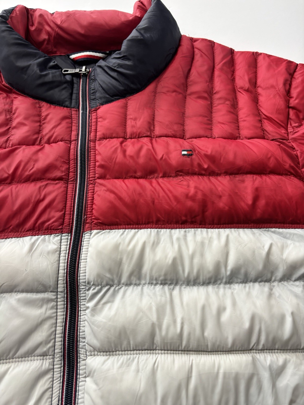 Tommy Hilfiger Packable Colorblock Down Puffer Jacket Men’s XXL Full Zip