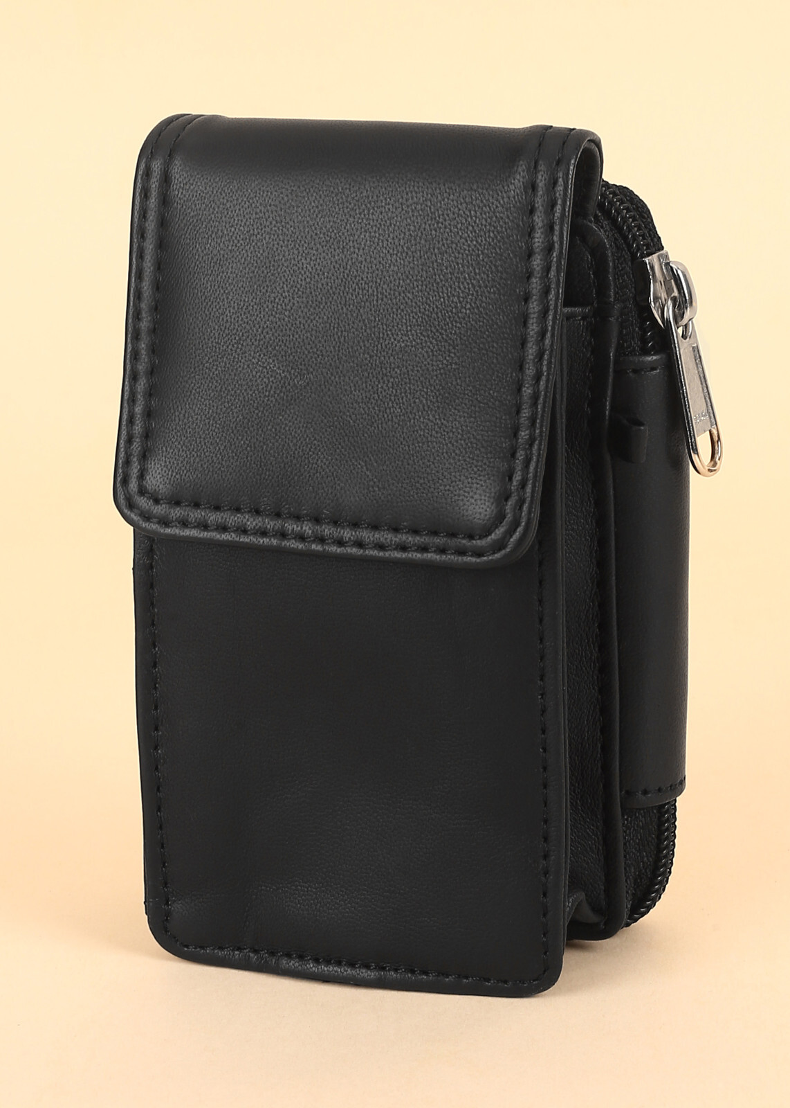 Leatherboss Cigarette Case Lighter holder With Attached All Around Zipper Wallet