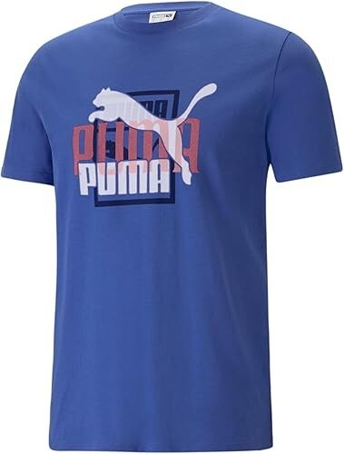 Authentic PUMA Men’s Classics Gen. Graphic T-Shirt | Blue | White | NEW
