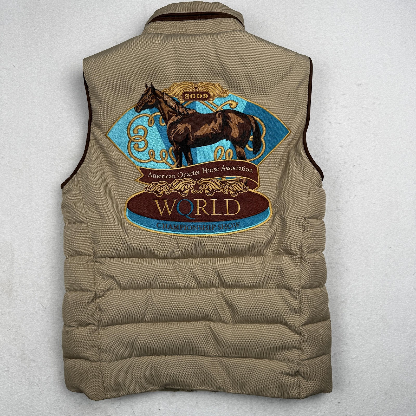 Cripple Creek Vest Men’s 3XS Beige Quilted American Quarter Horse World 2009