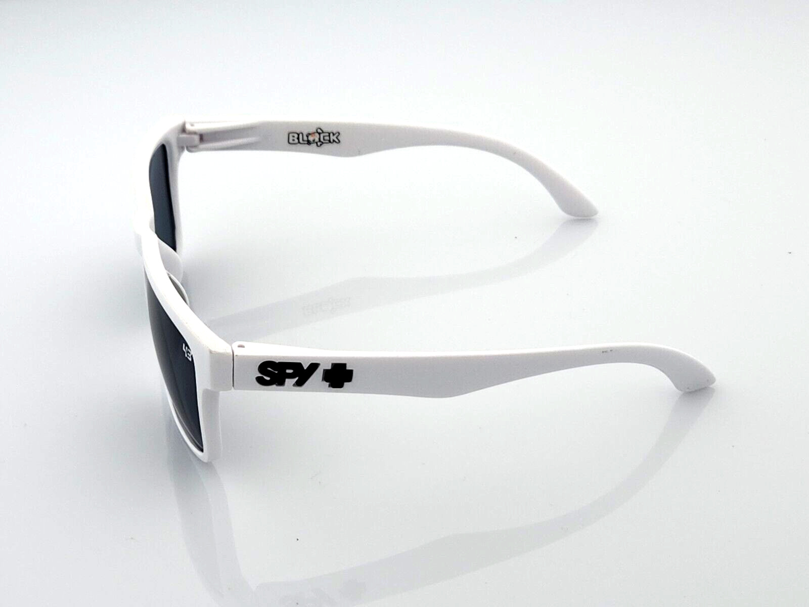 NEW Spy+Optic Helm Sunglasses Matte White Dark Smoke Tint Lens Black Logo