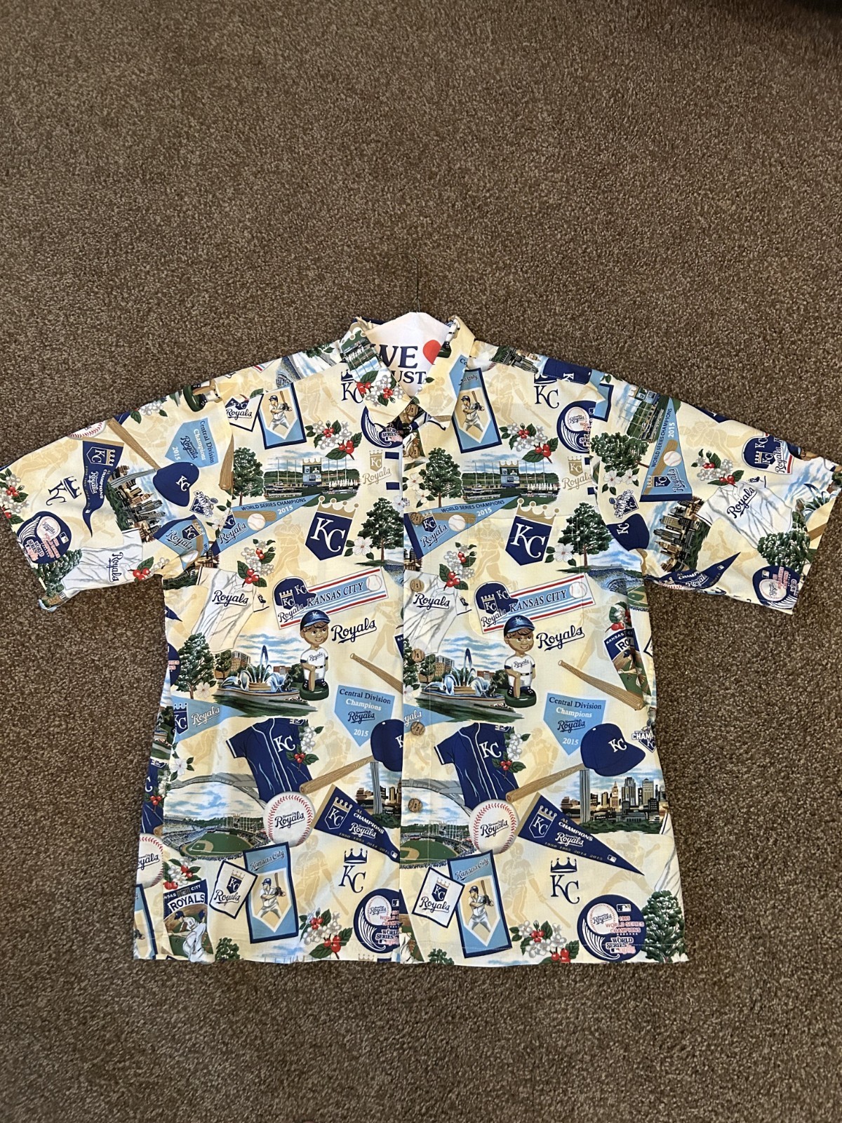 KANSAS CITY ROYALS HAWAIIAN SHIRT ‘WORLD SERIES LEGACY’ REYN SPOONER SIZE: LARGE