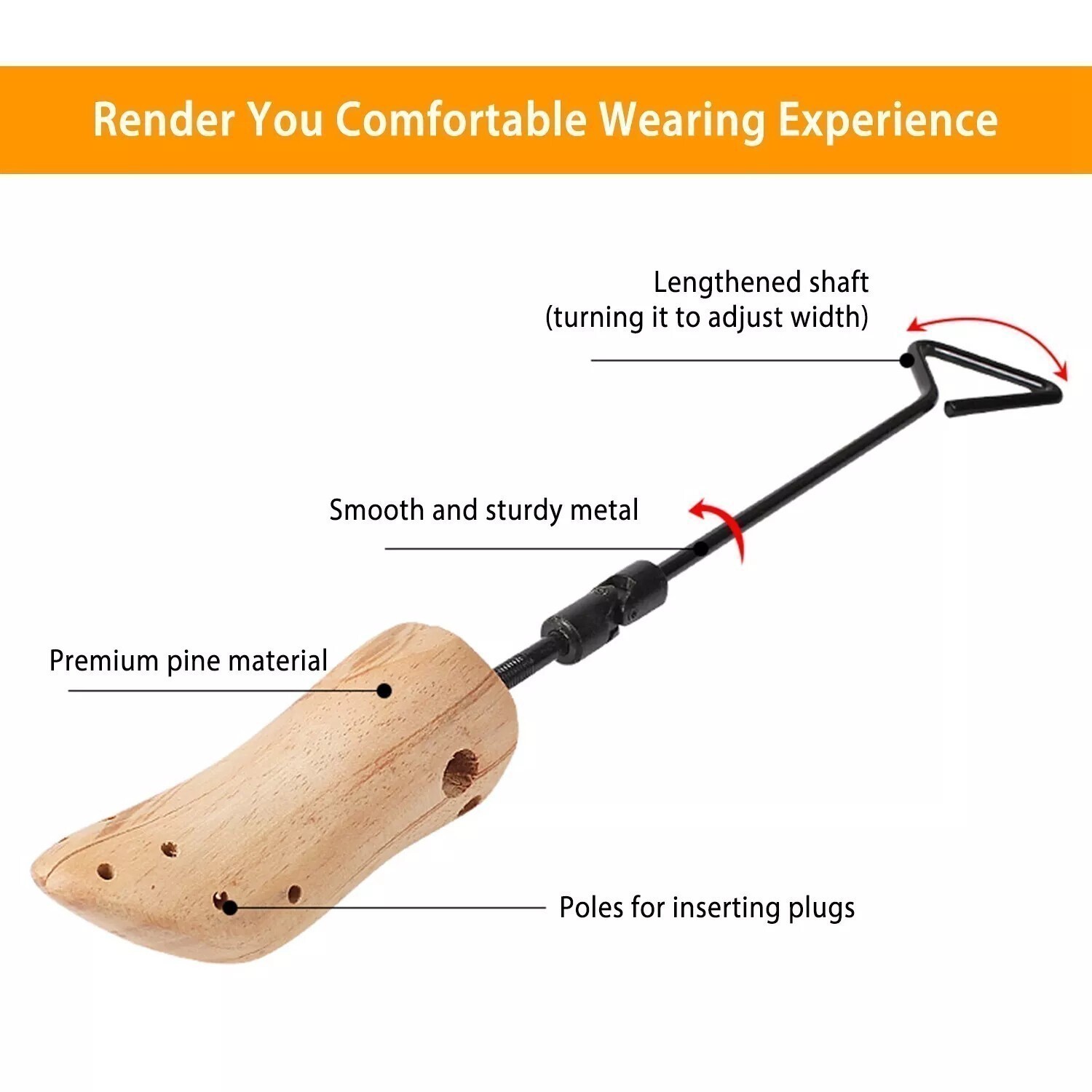 1 Pair Boot Stretcher Wooden Shoe Shaper Western Cowboy Boot Expander for Men M