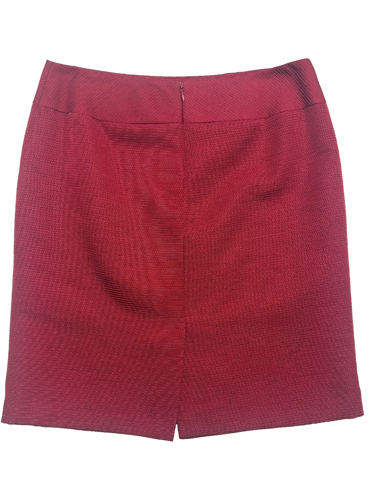 Antonio Melani M 8 10 Red 2pc Skirt Suit Double Breasted Square Neck Knit Career