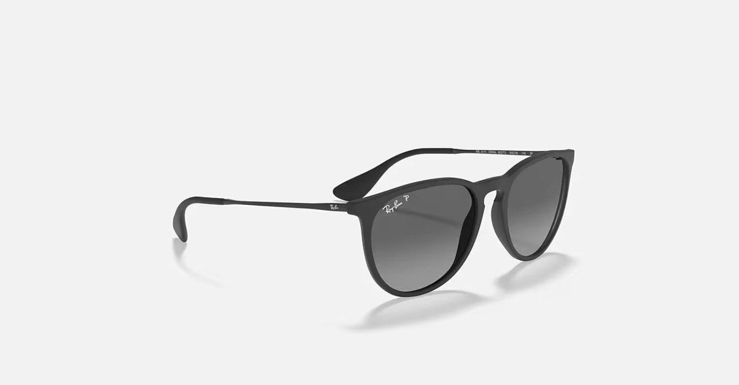 Ray-Ban Erika Black Rubber/Grey Gradient Grey Polarized 54 mm Sunglasses RB4171