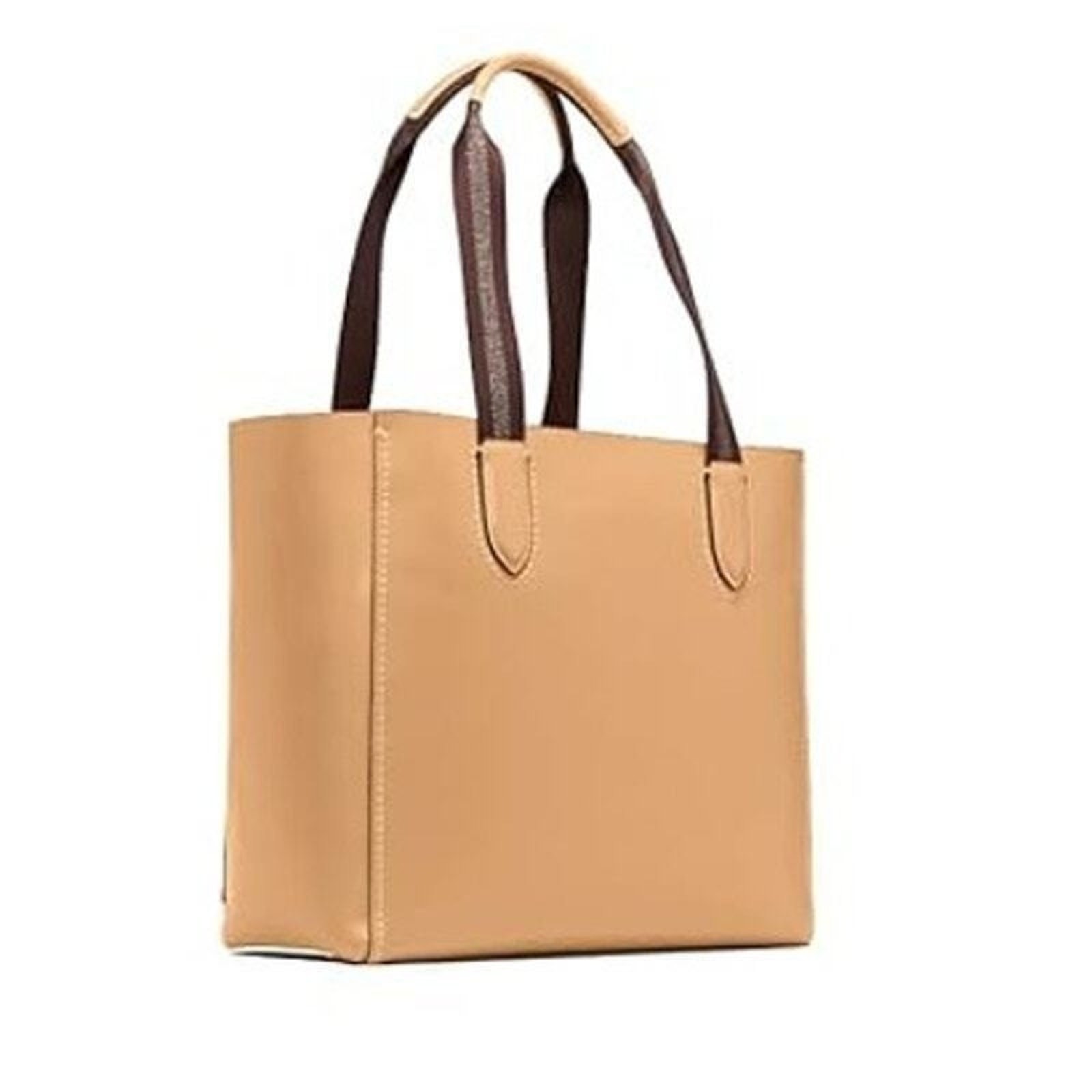 Coach 58660 Derby Tote Pebble Leather Shoulder Bag Latte Brown Yellow Lining NWT