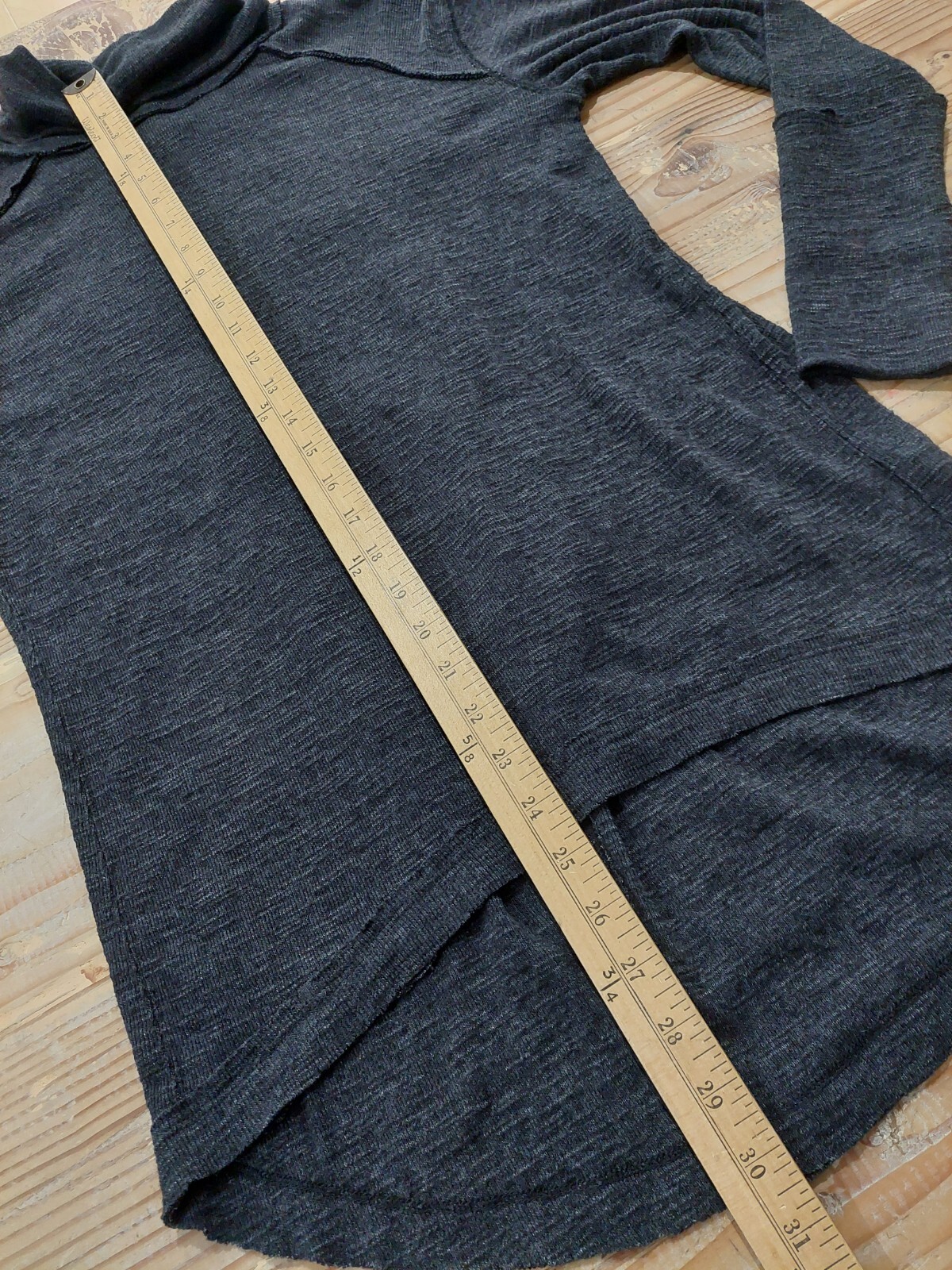 Free People Womens Mock Neck Split Back Long Sleeve Size Small Gray