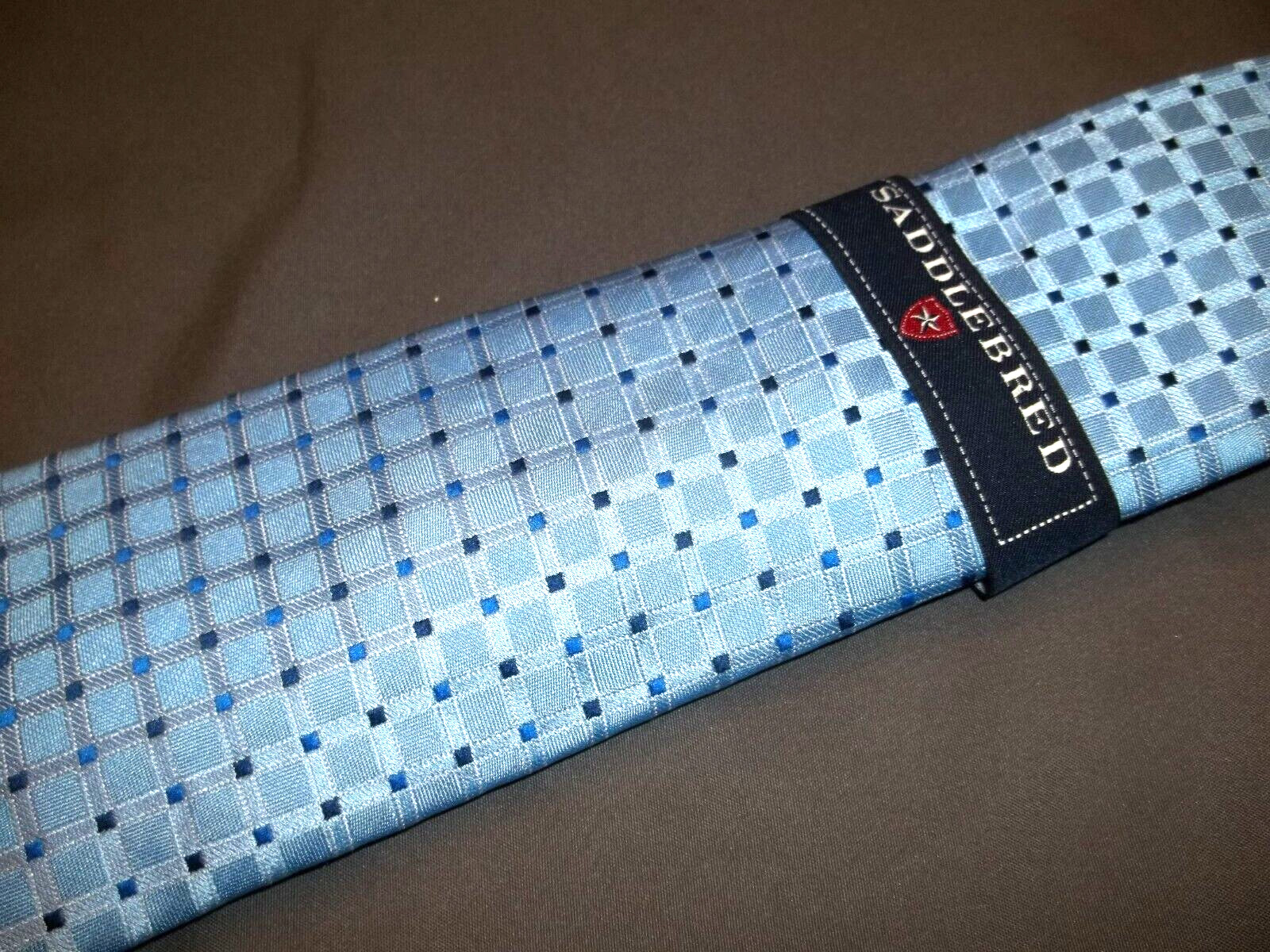 NWT SADDLEBRED SHADES OF BLUE GEOMETRIC SILK BLEND HANDMADE