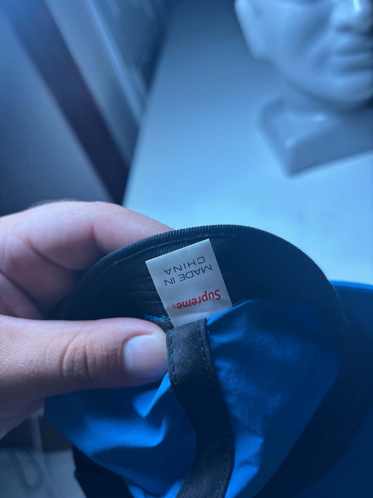 Supreme nylon 6 panel strap Back with reflective rubber patch,