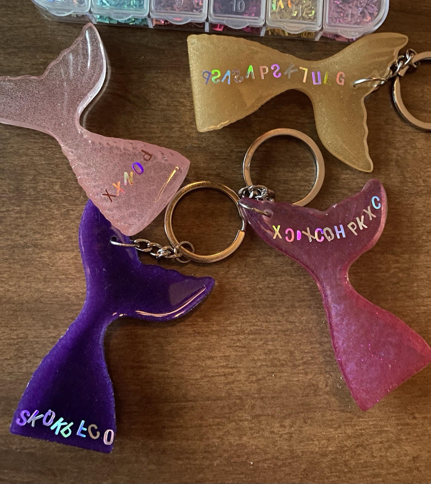 Mermaid Tail Resin Keychain