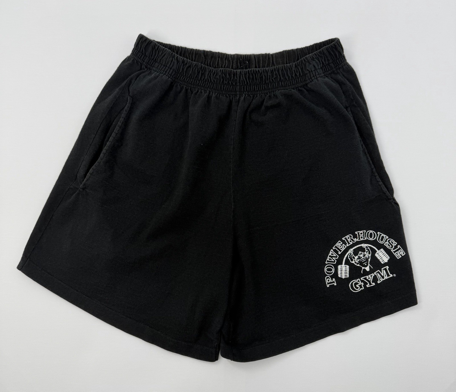 Vintage 90s Powerhouse Gym Athletic Workout Shorts Fruit If The Loom Large