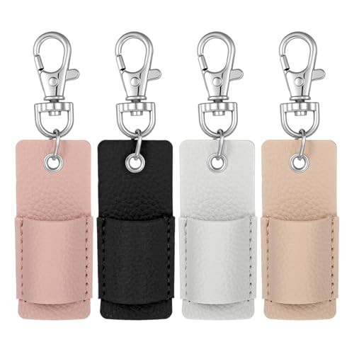4 Pcs Pen Holder for Lanyard, Lanyard Pen Holder Black, White, Beige, Pink
