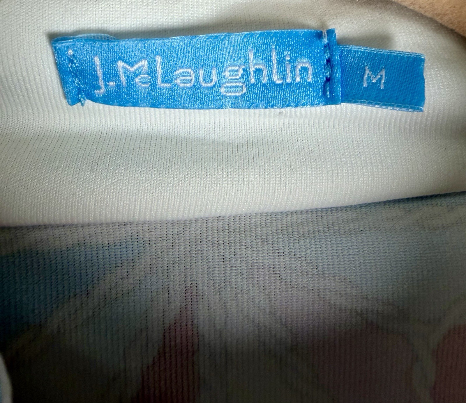 J. McLaughlin Catalina Cloth Pinwheel Geometric Print 1/4 Zip Top Size Medium