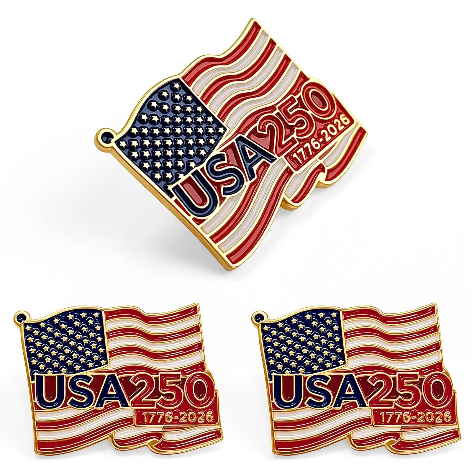 Patriot Enamel Pins 250th Anniversary Collectible 50Pcs US Freedom 1776 2026