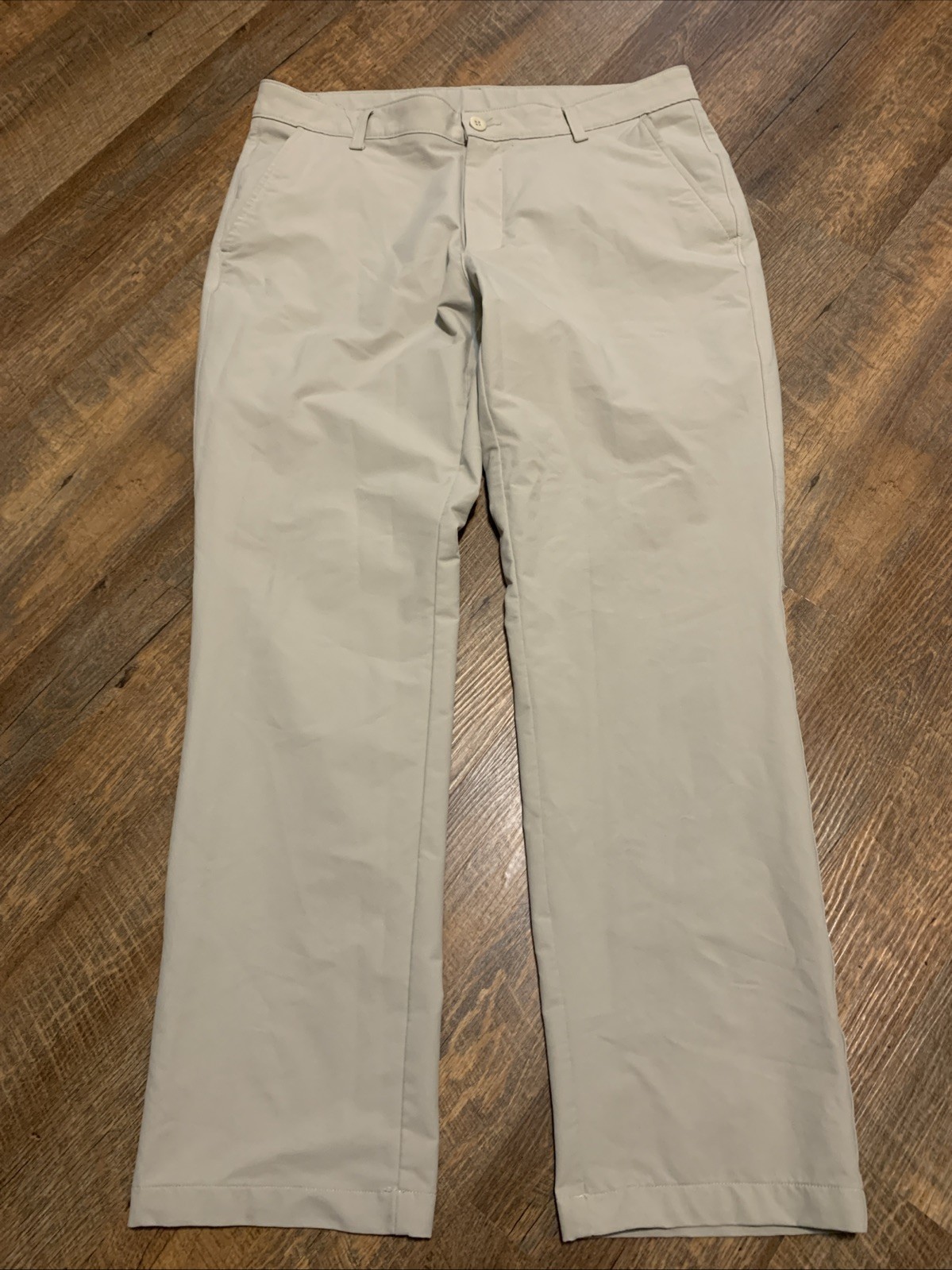 Under Armour Storm Golf Pants Mens 36×32 Cream Straight Leg Stretch Performance