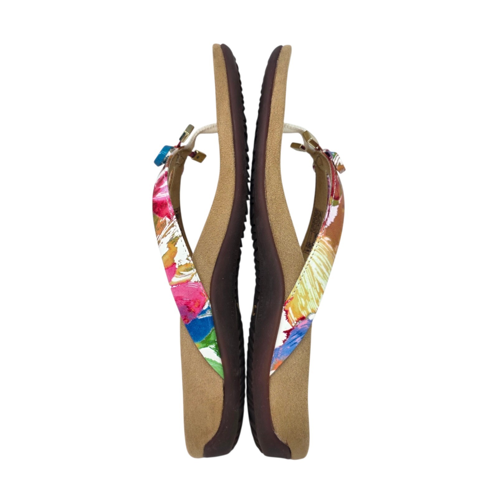 Vionic Bella II Floral Thong Sandal 7.5 Women’s TVW1115-2 Comfort Flip Flop EUC