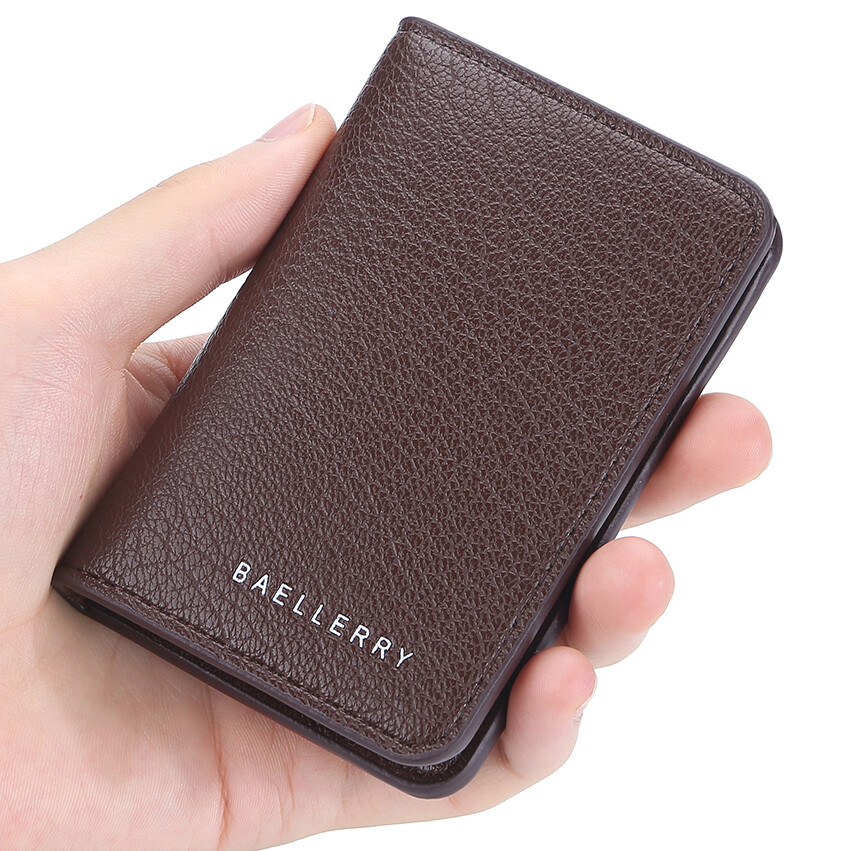 RFID Mens Slim Front Pocket Wallet PU Leather Bifold ID/Credit Card Holder