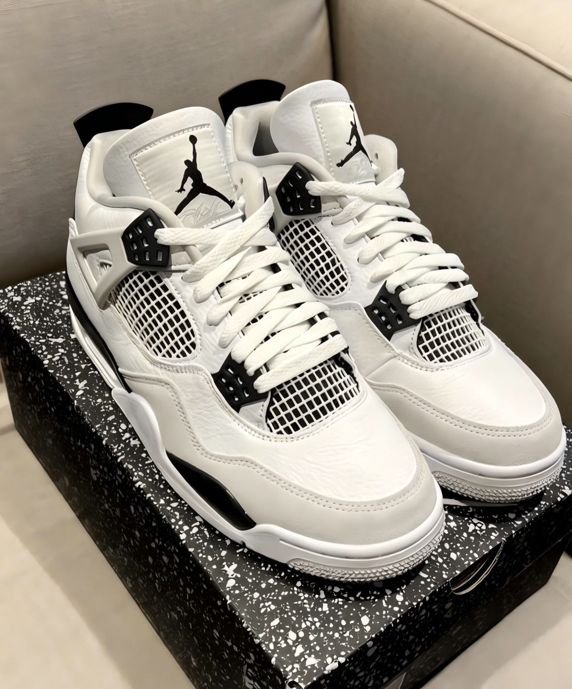 Jordan 4 Retro “White Oreo ” Men’s Basketball Shoes Mid Top US Size7-12