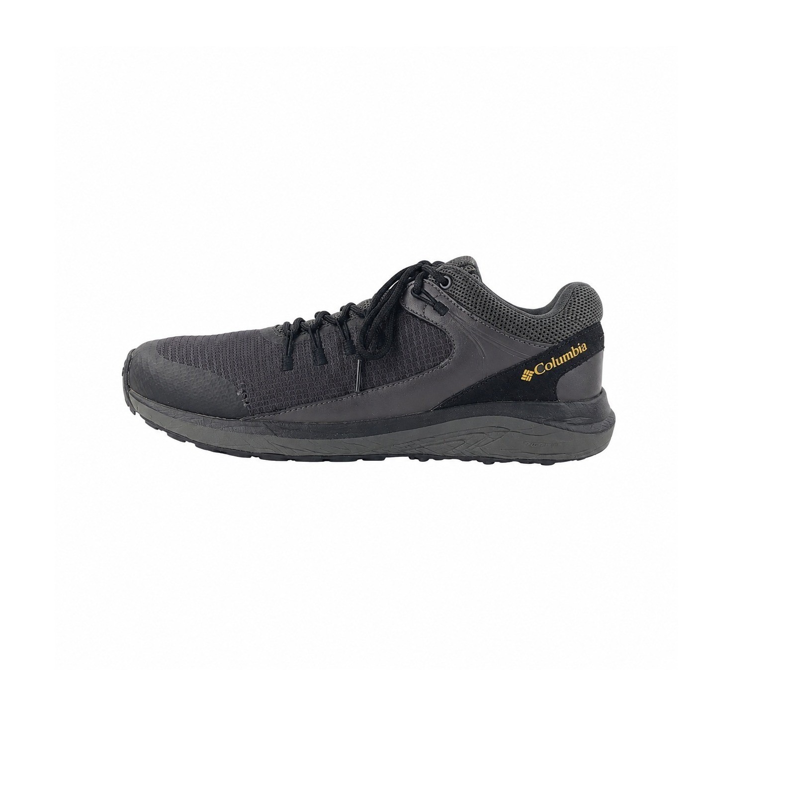 Columbia, Round Toe Mesh and Synthetic Outdoor Hiking Shoes, Men Size 10, Black.
