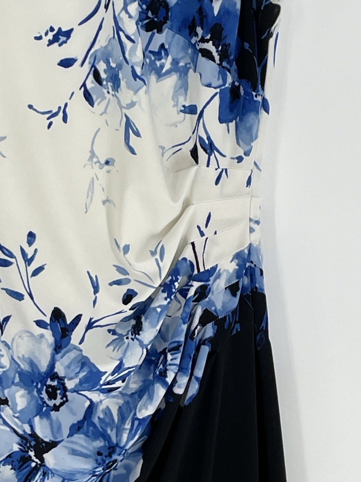 LAUREN RALPH LAUREN Womens Size 16 Lined Blue Floral Print Wear to Work Dress
