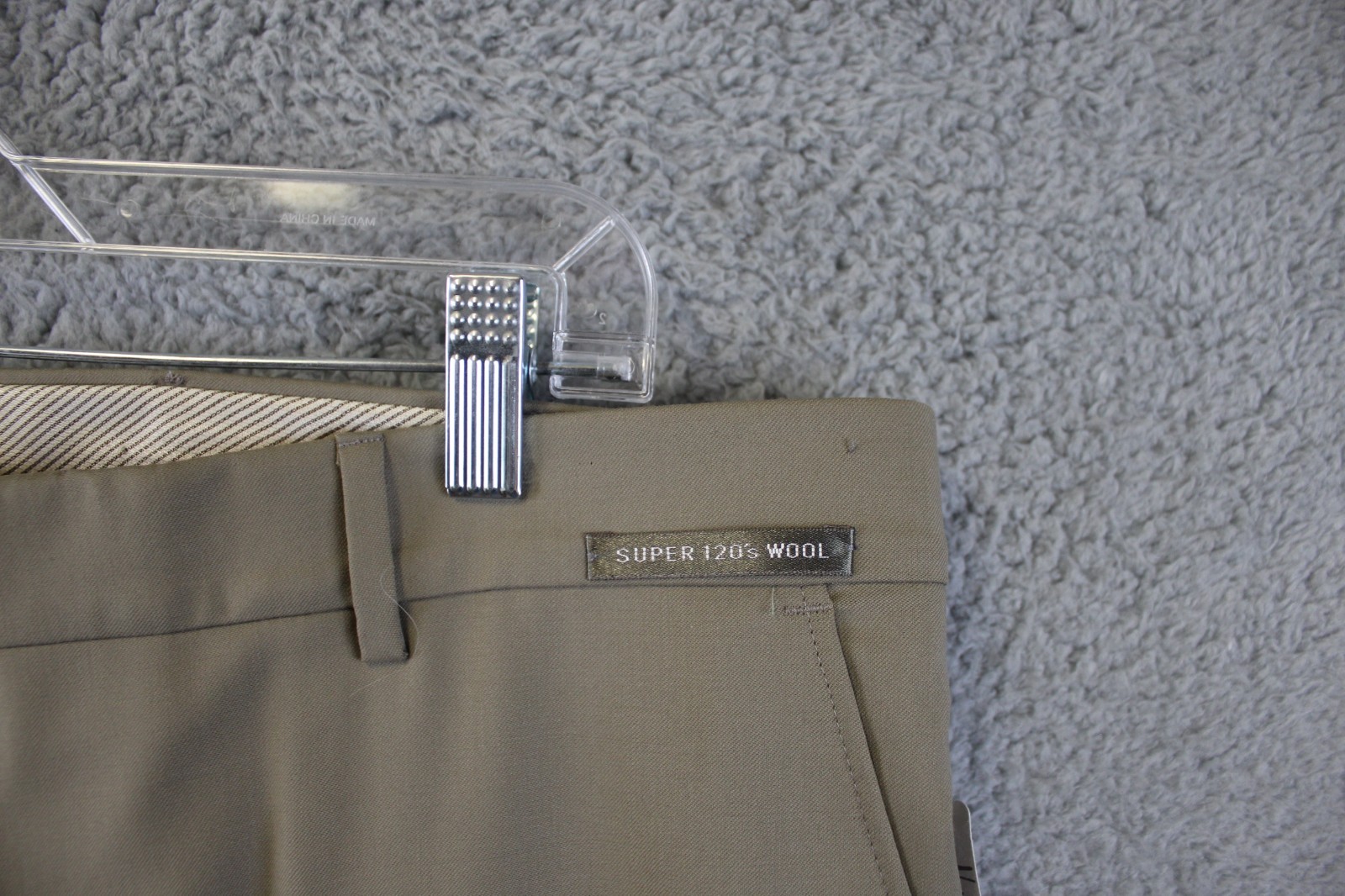 Neiman Marcus 38W Men’s Beige Wool Straight Solid Dress Suit Trousers Pants New