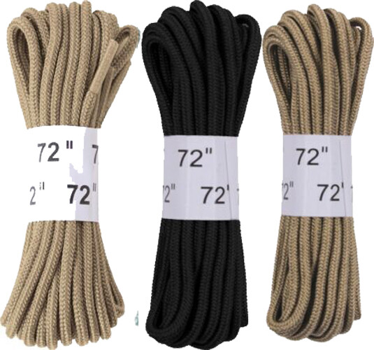 Nylon Military 72″ Long Boot Shoe Laces Plastic Tipped – 3 Pack