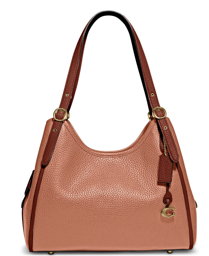 ❤️Coach Lori Brass Light Coral Multi C6627 Shoulder Bag In Colorblock