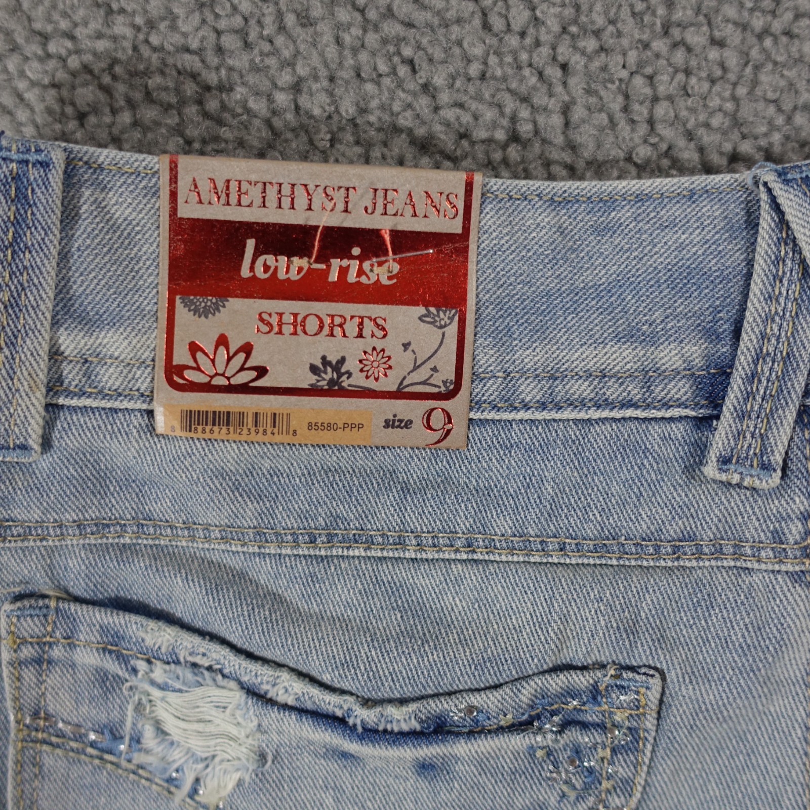 Amethyst Jeans Shorts Juniors Size 9 Pockets Cotton Blend Low Rise Distressed