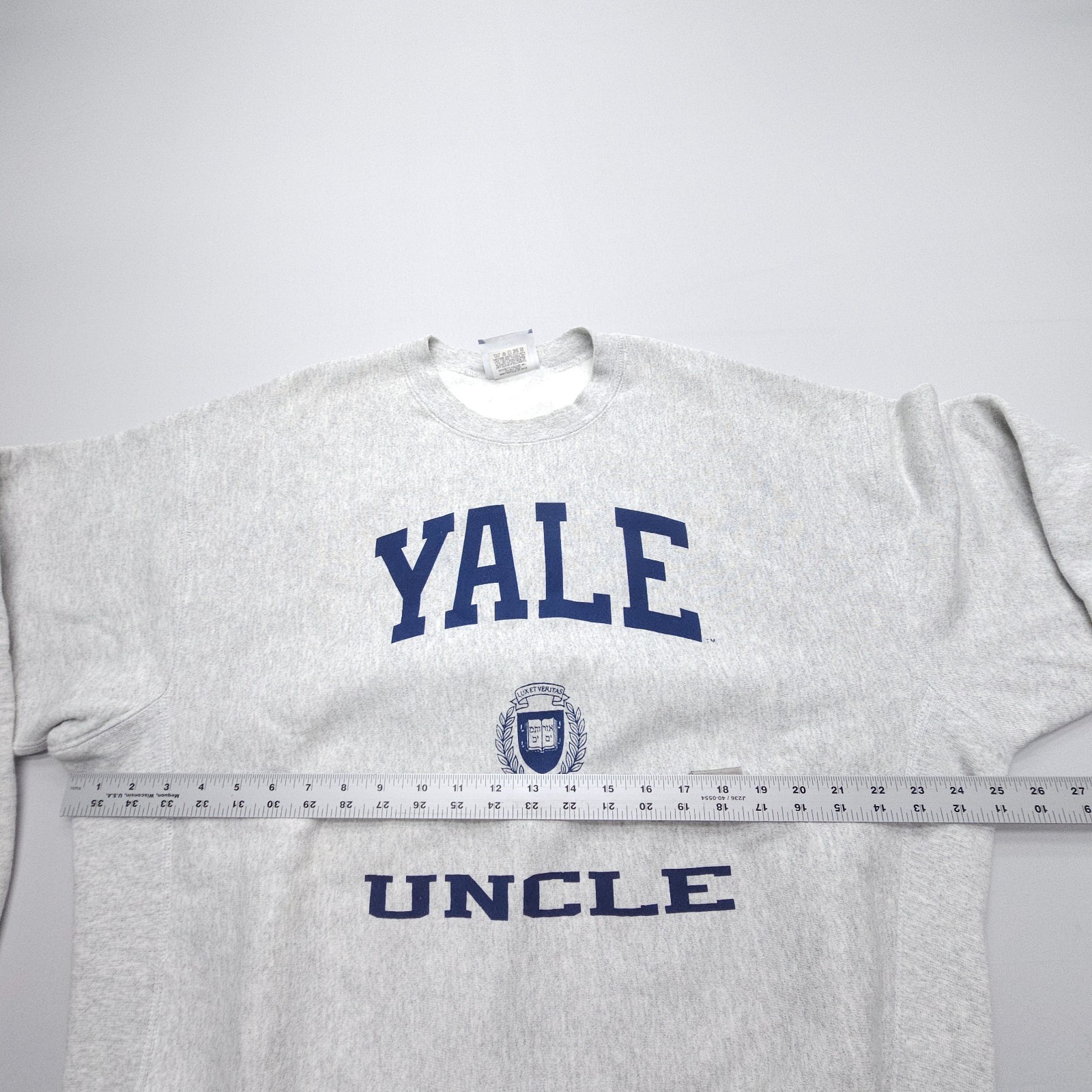 Vintage Yale Uncle Lee Crossgrain Heavyweight Sweatshirt Mens XL Gray Crest USA
